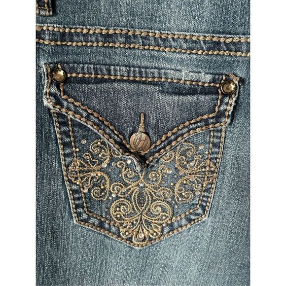 NINE WEST Jeans Womens Blue sz 16 Embellished Button Flap Pockets Contrast Stitc - Picture 9 of 16